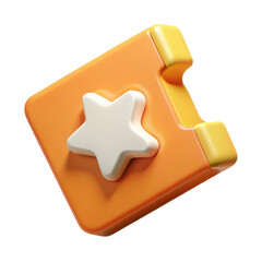 Poster - Orange book with star icon vector illustration for education and learning resources design asset element