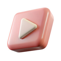 Poster - Pink youtube play button icon vector illustration for social media and video marketing design 3d render