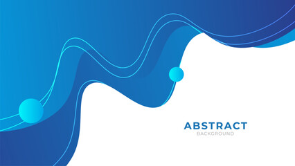 Poster - Abstract blue wave background. Plain blue background with business wave shape. Vector Illustration