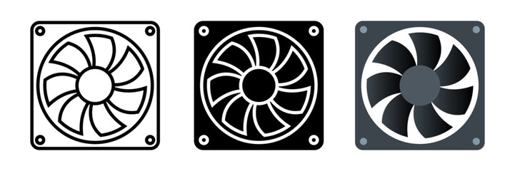 Computer Fan icon set. for mobile concept and web design on white background. vector illustration