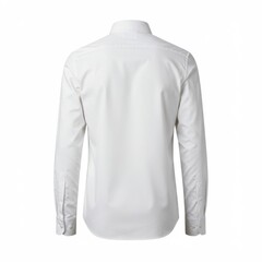 Back view of a white long sleeve shirt isolated on white background. use cases: fashion.