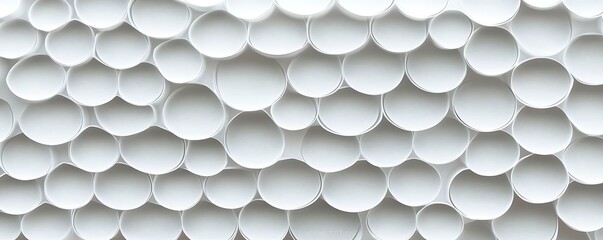 Poster - Abstract. Embossed paper circles a white background, light, and shadow. Abstract paper Hexagon white Background. Honeycomb shape white Background.
