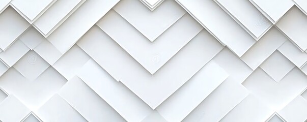 Poster - 
White geometric square background in paper art style. Use for banners, website covers, and print ads—modern abstract background with 3d white paper art-style texture.
