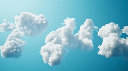 set of white clouds on a blue background