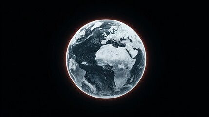 Poster - Detailed globe of earth against a black background.