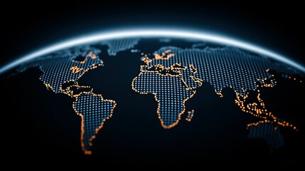 Poster - Global map of the world rendered in glowing points.