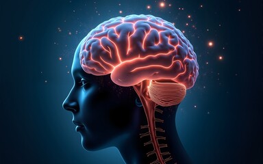 Poster - Brain impulses. Thinking prosess. High quality