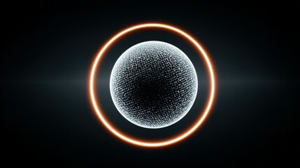 Poster - Abstract sphere with glowing ring.