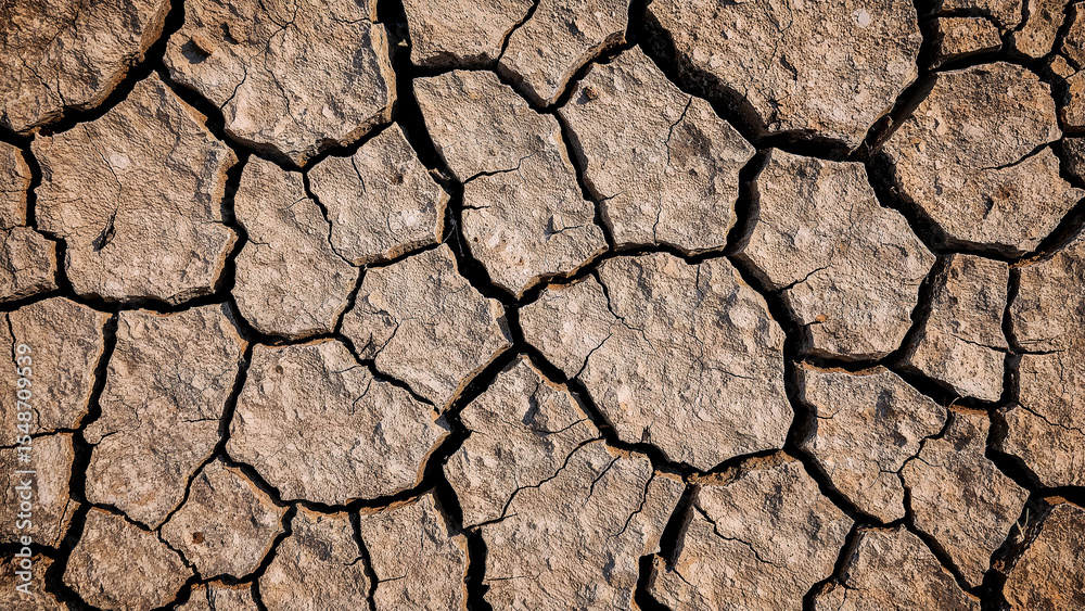 Cracked Earth - A close-up of severely cracked, parched earth, its ...