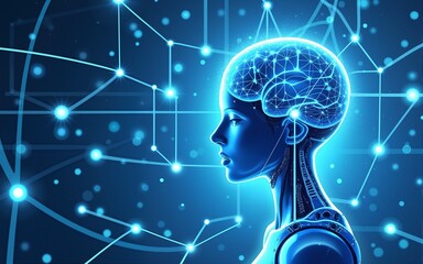 Poster - Machine learning banner web icon vector illustration concept with icon of machine, neural network, solving, meta learning, robot, big data, artificial intelligence, internet of things. High quality