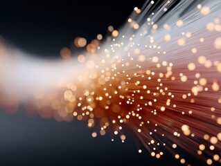 Aufkleber - High-Speed Fiber Optic Network Cables with Digital Particles in Tunnel Effect for Cloud Database Marketing and Future-Ready Data Transfer Technology
