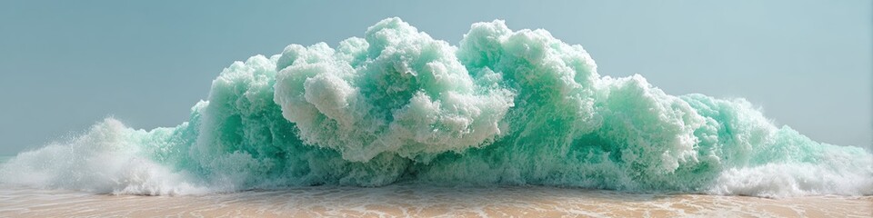 Aufkleber - Tsunami Alert with Massive Ocean Wave Surging and Turbulent Energy - Emergency Awareness Campaign for Disaster Preparedness and Urgent Coastal Safety
