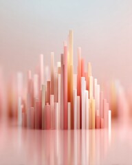Poster - Abstract Minimalist Bar Chart in Soft Pastel Colors for Modern Data Visualization and Fintech Analytics Presentation