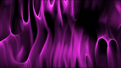 Poster - Abstract Purple Light Waves on Black Background Modern Futuristic and Elegant Design This image features