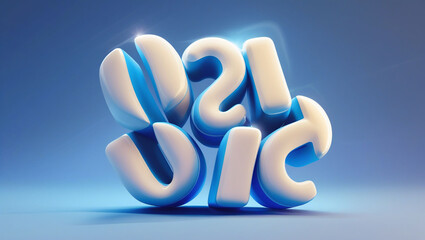 Aufkleber - Abstract rendering design blue and white color scheme modern art futuristic illustration graphic style