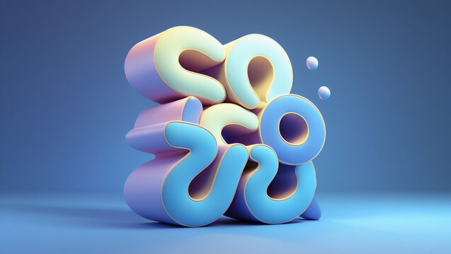 Abstract illustration design rendering graphic art pastel colors typography modern style background