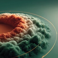 Aufkleber - Moody Atmospheric Hurricane Path Radar Visualization with Muted Teal and Deep Green Tones for Advanced Disaster Preparedness and Meteorological Analysis