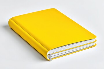 Poster - Bright Yellow Hardcover Notebook with Spiral Binding for Writing Notes Journaling and Creative Planning on White Background