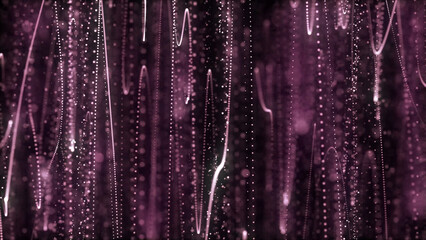 Poster - Abstract Pink Data Stream Glowing Particles and Lines in a Digital Space Backdrop visually striking