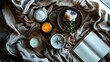© Fristy - Relaxing spa scene with natural elements and open book providing peaceful ambiance