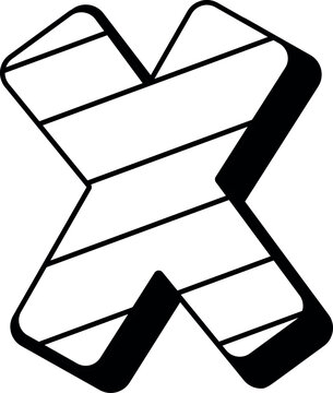 X capital letter childish design