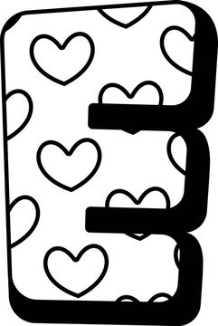 E cute letter childish font