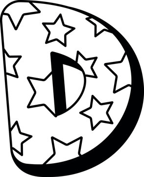 D star cute childish font