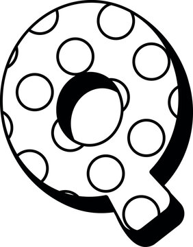 Q childish font vector illustration