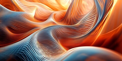 Poster - Abstract 3d modern wave background, burnt orange colors harmony, and Elegant. Abstract background with dynamic effect. Modern pattern.


