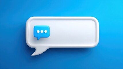 Poster - Email security, spam call. Chat bubble icon with notification on a blue background.