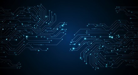Poster - Abstract Circuit Board Network Digital Technology and Connectivity Visualization