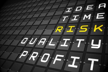Poster - Risk buzzwords on black mechanical board