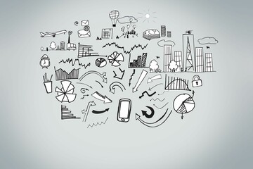 Poster - Business graphic on grey background
