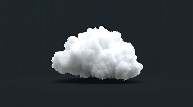 Fluffy white cloud on dark background