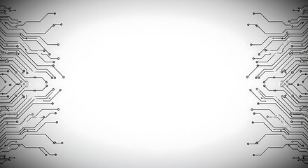 Poster - Abstract design featuring a circuit board pattern framing a blank white space.