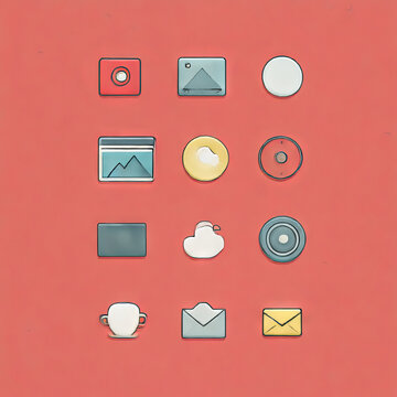Simple icons for websites and graphic design.  