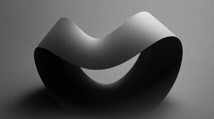 Poster - Elegant Curved Shape in Monochrome Background with Soft Shadows