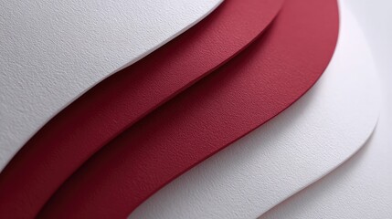 Poster - Abstract Layers of Red and White Textured Paper for Modern Design