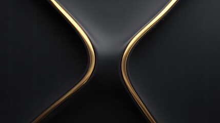 Poster - Elegant Curved Design with Gold Accents on Black Background