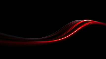 Fototapete - Abstract Red Light Wave Effect on Dark Background for Design Use