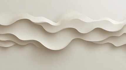 Poster - Abstract Wavy Shapes on Light Background for Artistic Presentation
