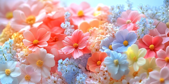 Pastel floral background, women's history.