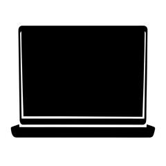 Poster - Silhouette of a sleek and modern laptop computer on a white background