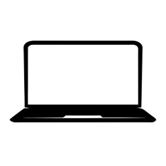 Poster - Simple minimalist vector illustration of a laptop computer in black and white
