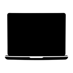Poster - Silhouette of a modern laptop computer on a white background image
