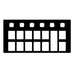 Poster - Black Keyboard Layout with Rounded Keys for Input and Technology Use