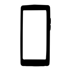 Poster - Stylized Silhouette of a Modern Smartphone with a Large Screen Display