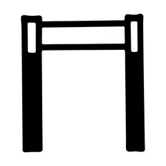 Poster - Simple Minimalist Black Silhouette of a Gateway Archway Entrance Structure Design