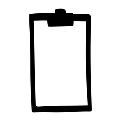 Poster - Stylized illustration of a black and white clipboard with a blank space