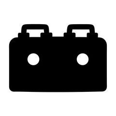 Poster - Stylized Black and White Single Building Block Toy on White Background